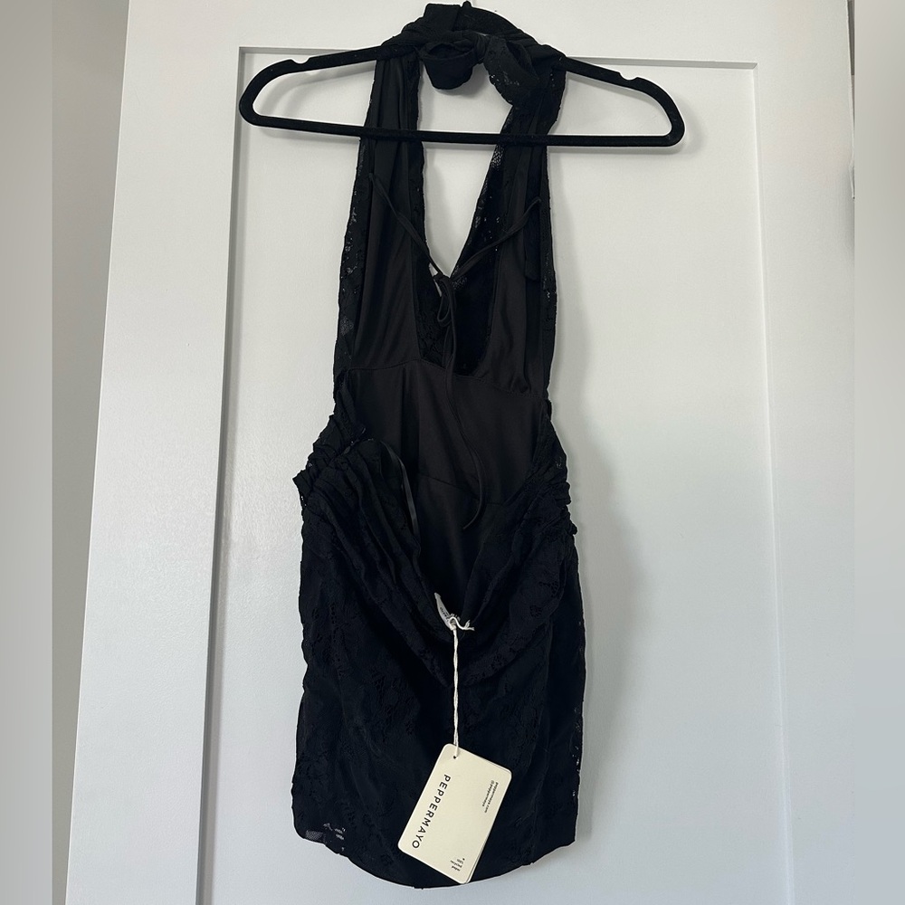 Peppermayo Black Lace Halter dress - Picture 3 of 4